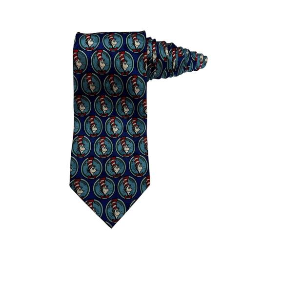Dr Seuss The Cat In The Hat Faces Vintage 1994 Cartoon Necktie - Picture 1 of 8